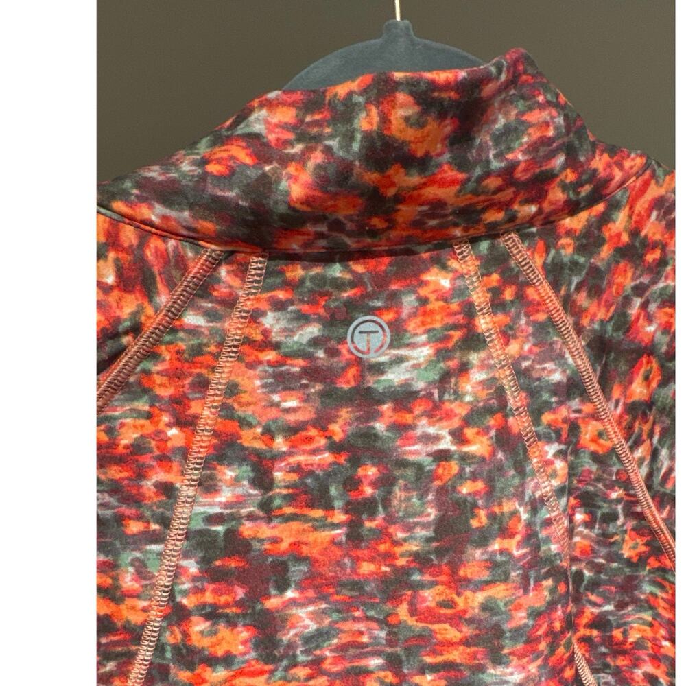 T by Talbots Peach and Green Quarter Zip Pullover size 2X - Picture 6 of 7